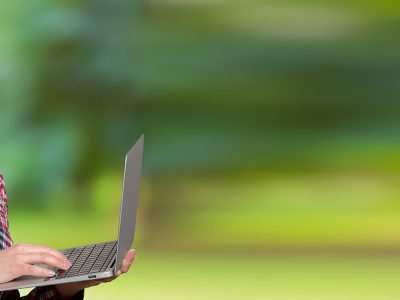 Young female working on laptop