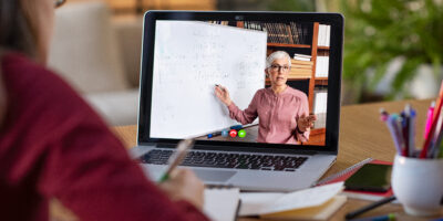Studying with video online lesson at home