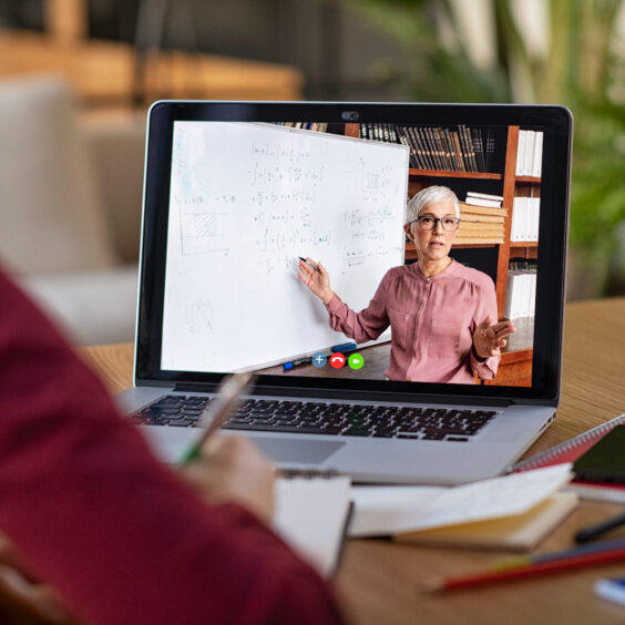 Studying with video online lesson at home